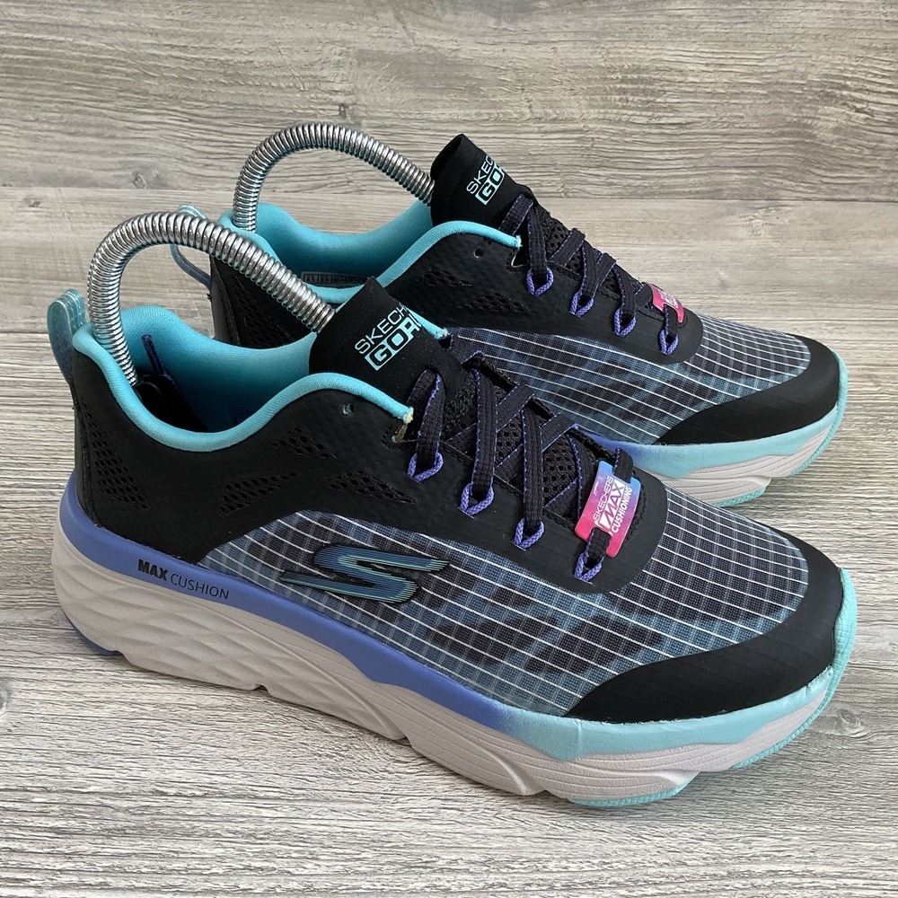 Skechers Go Run Ultra Go Women's 6.5 Cushioned Running Shoes Black Blue 128261